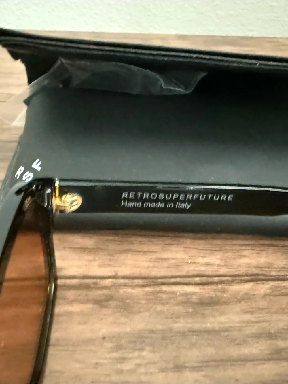Retrosuperfuture Sunglasses 4KJ Caro Refined Black Orange Lens